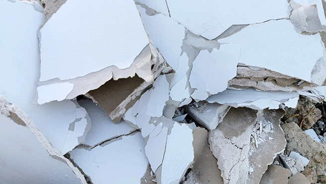 Pile of drywall.
