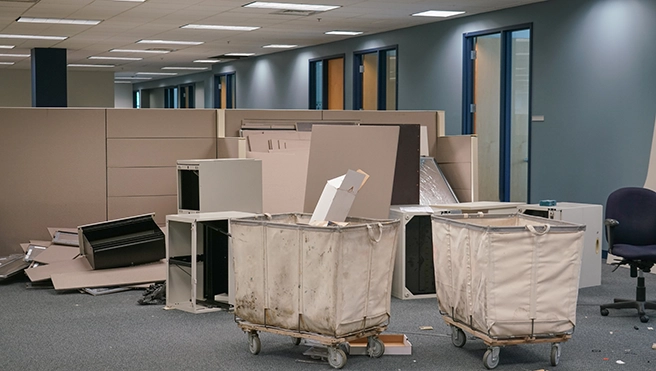 Office building in need of cleaning.